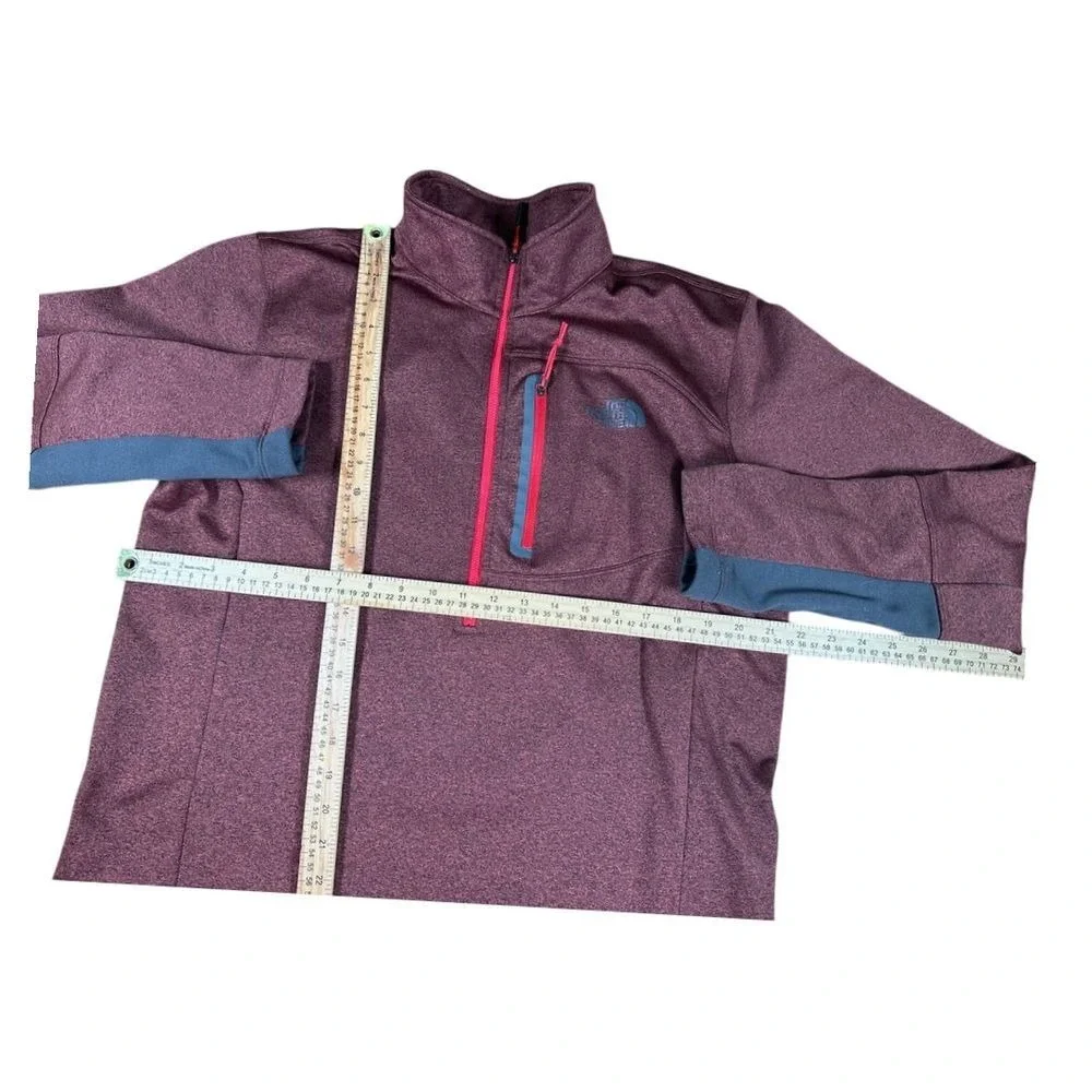 The North Face Men's Quarter-Zip Performance Pullover with Chest Pocket Burgundy